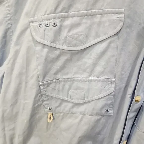 Columbia PFG Shirt Mens 2XL Blue Bonehead Fishing Short Sleeve Vent Pockets Defs - Picture 5 of 12